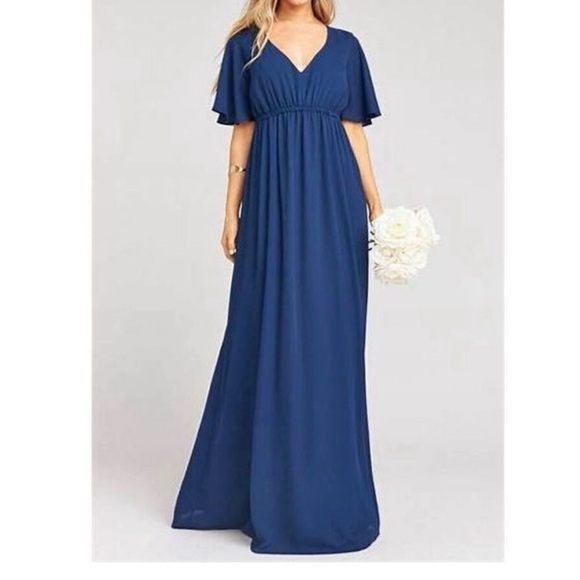 Show Me Your MuMu Dresses & Skirts - SHOW ME YOUR MUMU Emily Empire Maxi Dress Rich Navy Crisp SIZE SMALL NEW